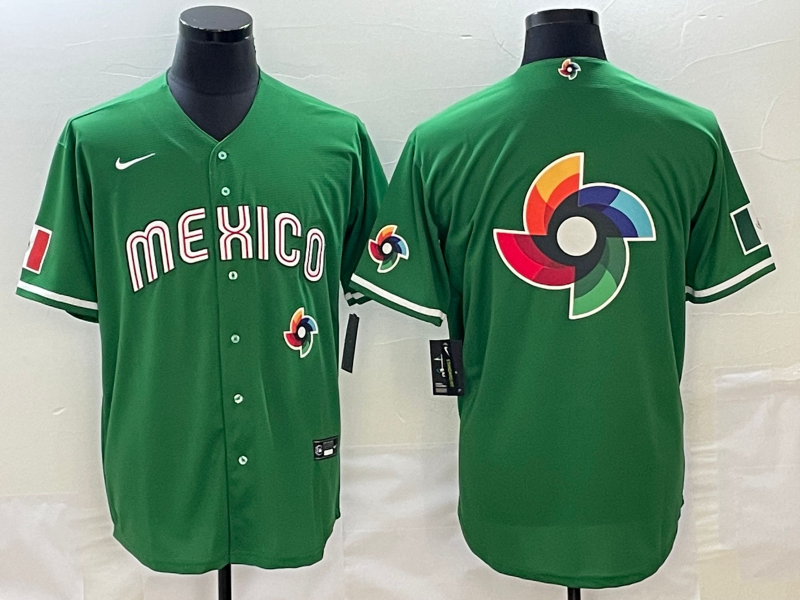 Men 2025 MLB world cup Mexico green Nike jersey 010